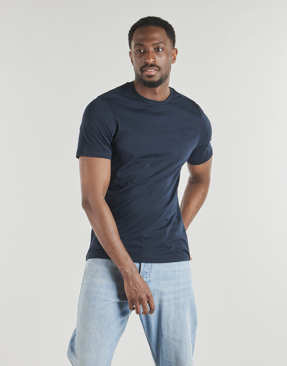 LYLE&SCOTT T-Shirt Basic Logo Tono su Tono Blu