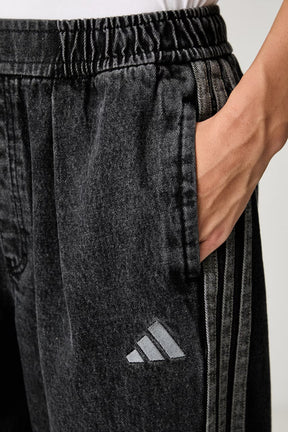 ADIDAS Jeans Donna Fondo Largo Denim Grigio