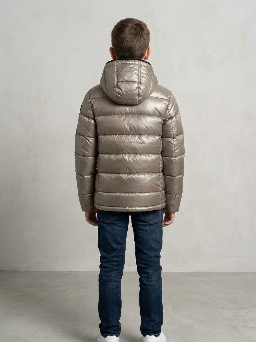 BLAUER Piumino Ansel Junior Con Cappuccio Bambino Grigio