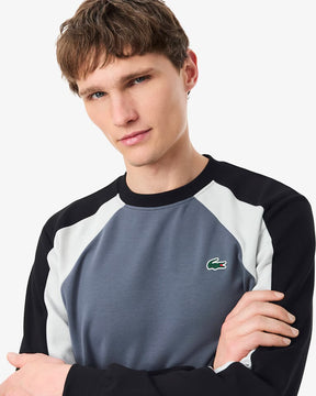 LACOSTE Felpa Colorblock Girocollo Grigia/Nera