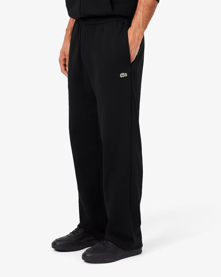 LACOSTE Pantalone In Cotone Felpato Relaxed Fit Nero