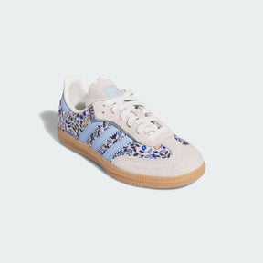 Adidas Samba “Liberty London” Bambina Con Laccio Elastico Floreale Beige Strisce Celesti