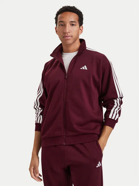 ADIDAS Tuta Felpata Con Zip Senza Cappuccio 3 Stripes Essential Bordeux/Bianca 2026/2027