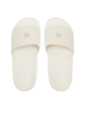 CALVIN KLEIN Ciabatta Beige Con Fascia Logo in Metallo