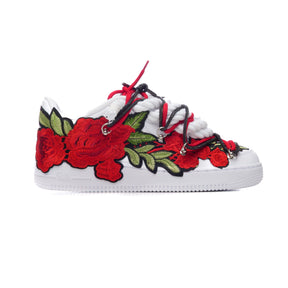 NIKE Air Force 1 Rope Laces Con Patch Rosa Rossa E Doppio Laccio