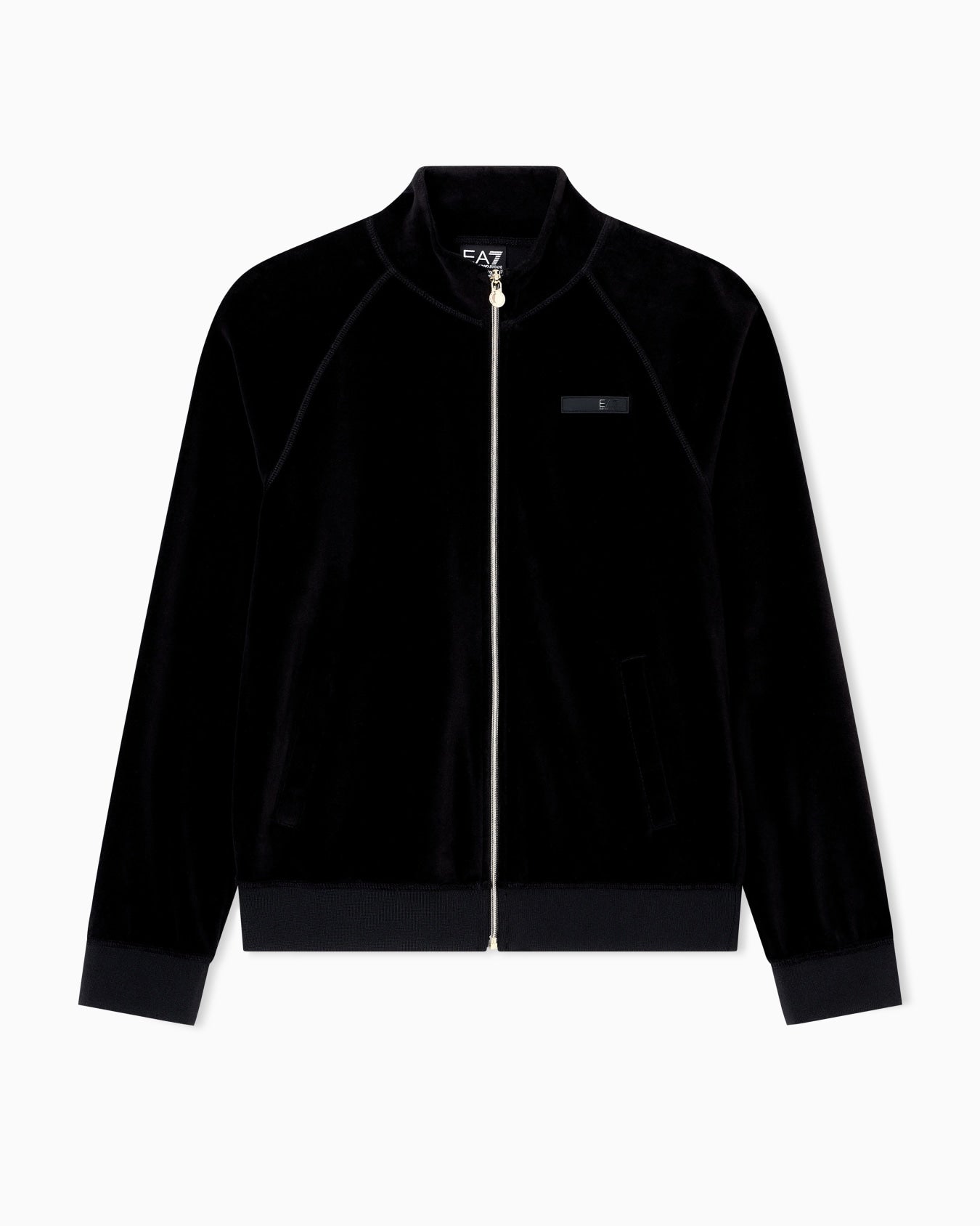 EMPORIO ARMANI DONNA TUTA ATHLETIC VELOUR IN CINIGLIA STRETCH NERA