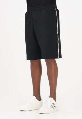EMPORIO ARMANI Completino T-Shirt/Pantalonicno con Bande Laterani Beige/Nero