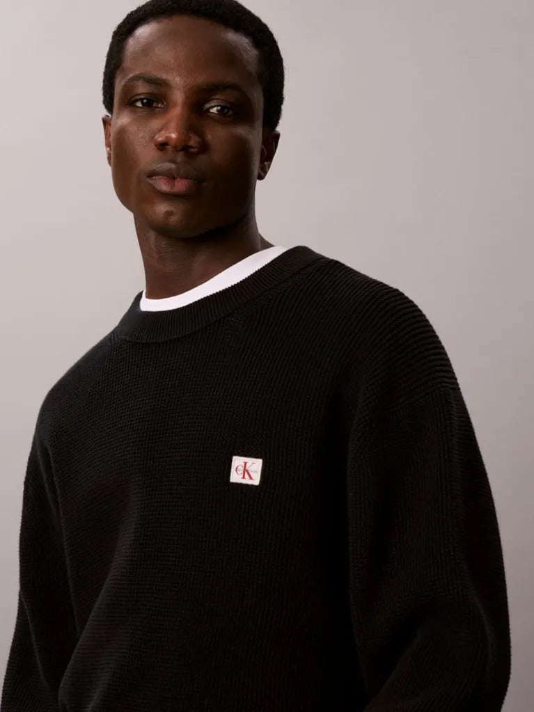 CALVIN KLEIN Maglione In Cotone Basic Nero 26/27