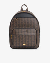 LACOSTE Zaino The Blend In Pelle Monogram Marrone