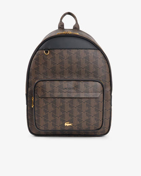 LACOSTE Zaino The Blend In Pelle Monogram Marrone