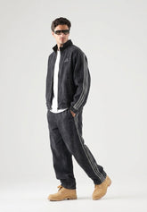 ADIDAS Coordinato Denim Preloved a Con Bande Nero