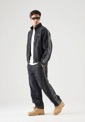 ADIDAS Coordinato Denim Preloved a Con Bande Nero