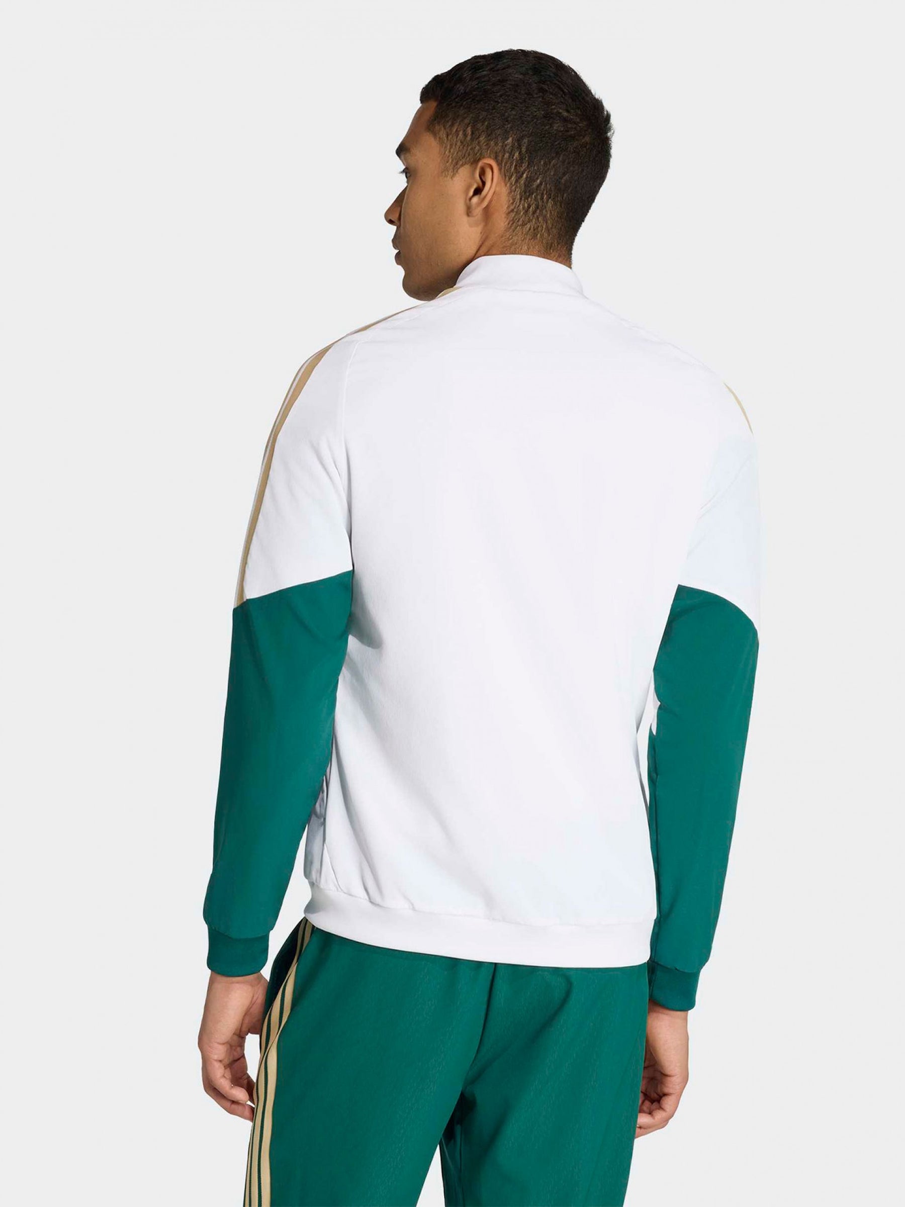 Adidas Tuta Completa Italia Uomo Verde Oro Microfibra
