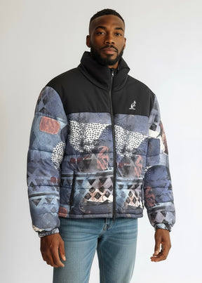 AUSTRALIAN Giubbotto Piumino Invernale Fantasia Blu