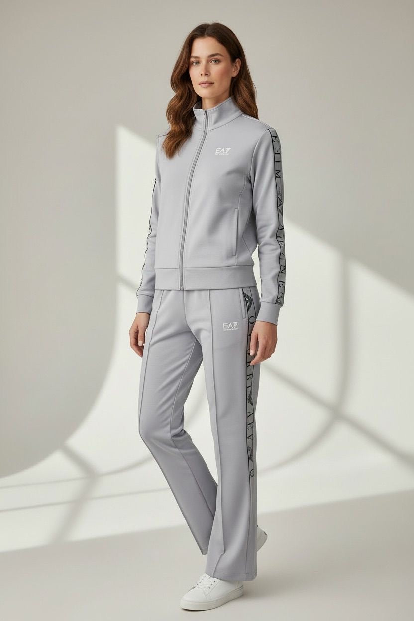 EMPORIO ARMANI TUTA CELESTE BANDE BLU DONNA