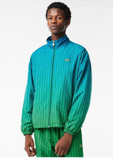 LACOSTE Tuta Leggera Monogram In Microfibra Con Zip Verde