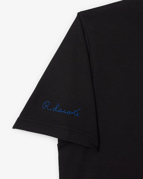 LACOSTE T-Shirt Con Ricamo Sulla Manica Nero