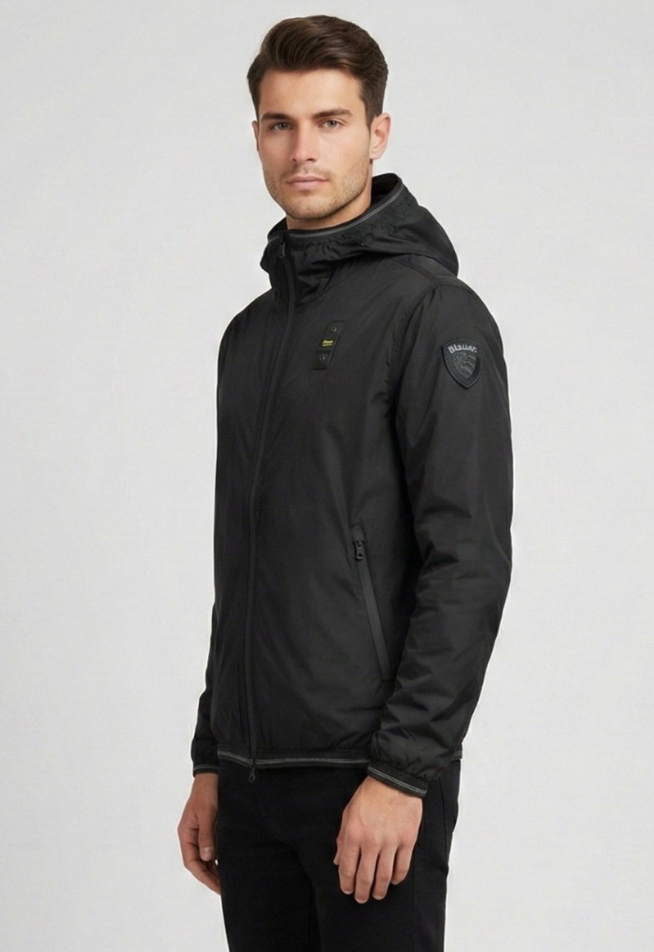 BLAUER Farrin Antivento Uomo Con Cappuccio Nero