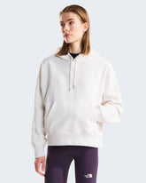 THE NORTH FACE Felpa Donna Boxy Con Cappuccio Logo Piccolo Bianco 26/27
