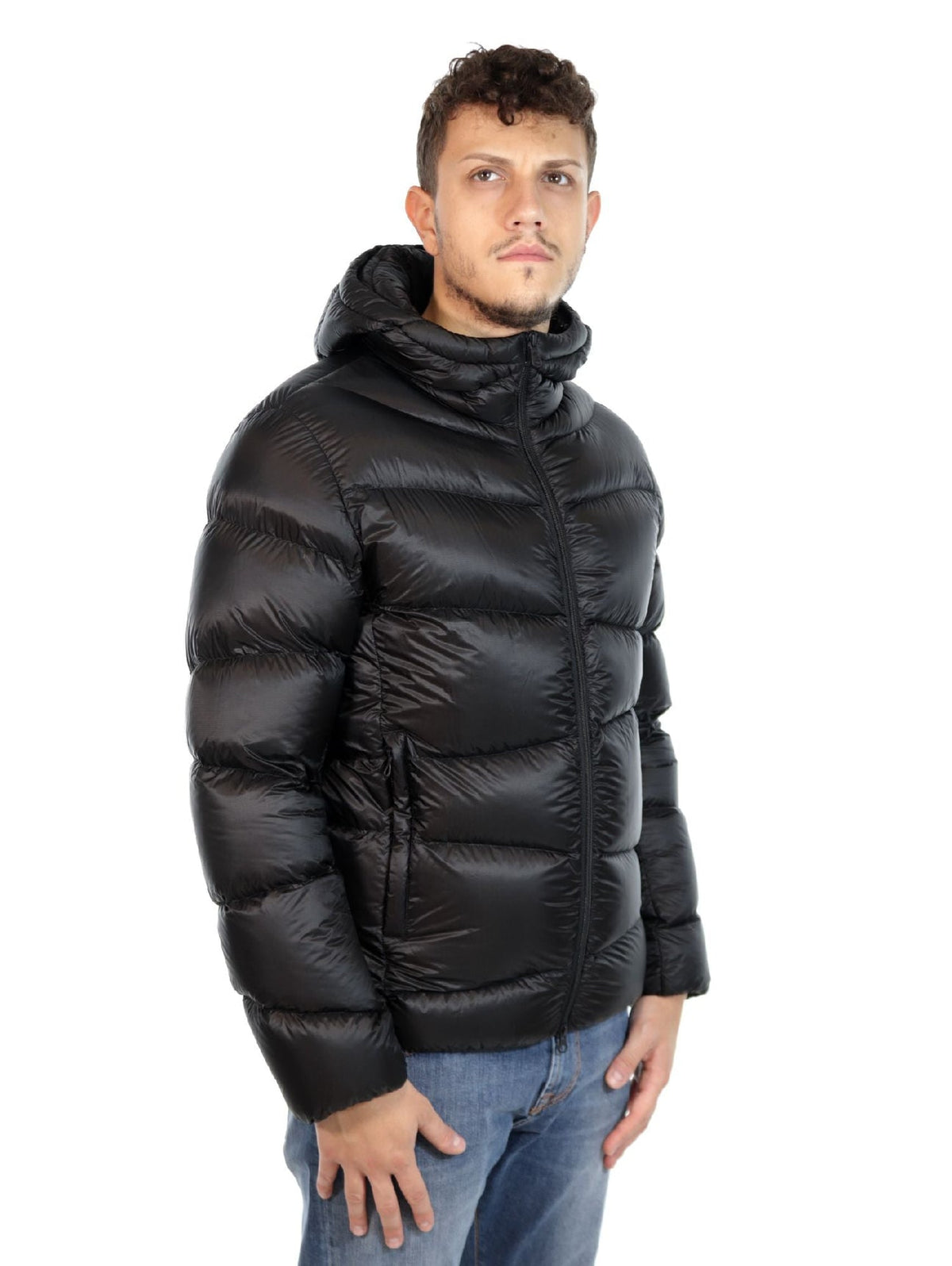 COLMAR Giubbotto Piumuno Invernale Fasciato Con Cappuccio Nero