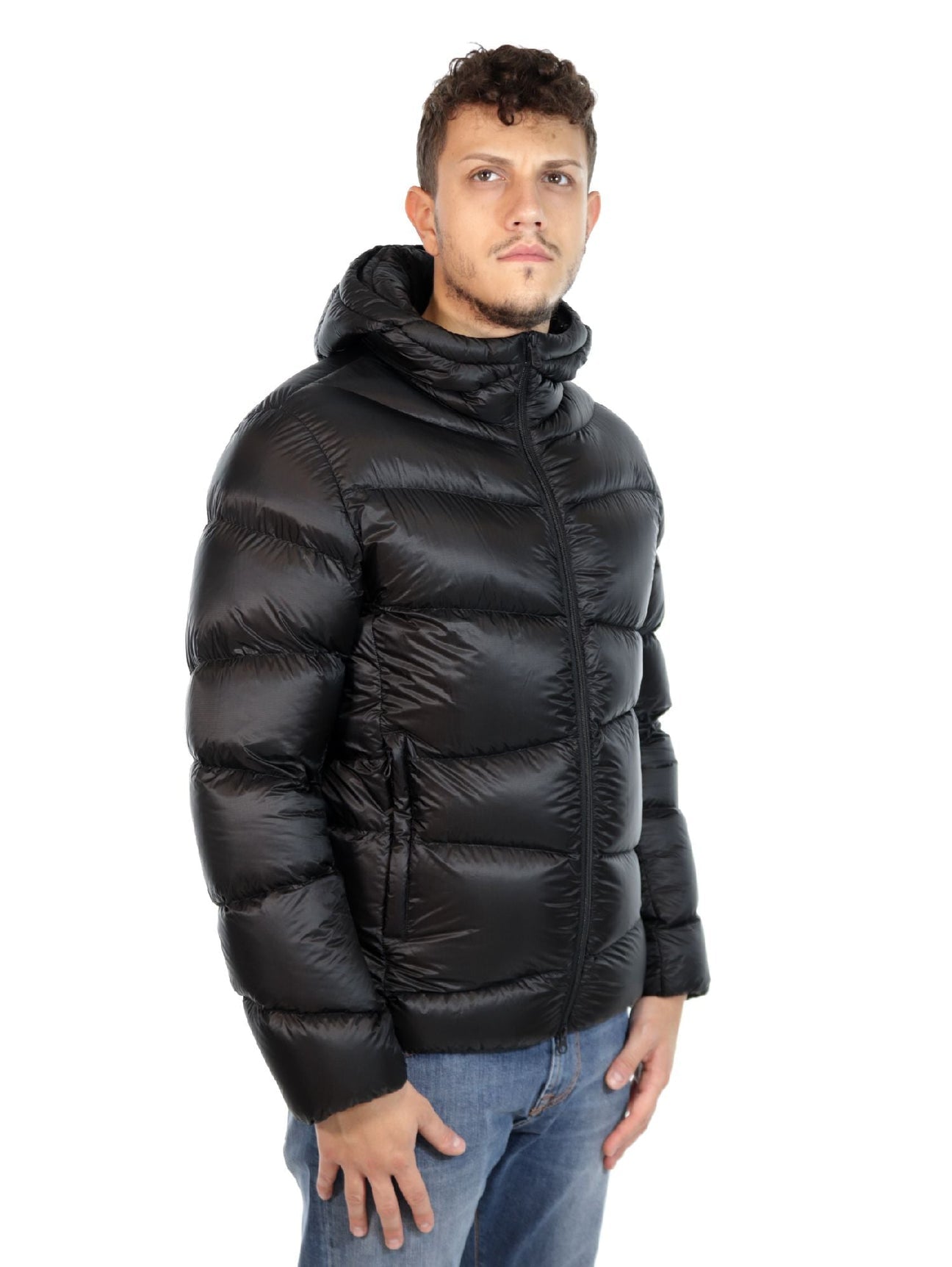 COLMAR Giubbotto Piumuno Invernale Fasciato Con Cappuccio Nero