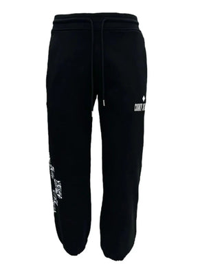 MARCELO BURLON COUNTY OF MILAN Pantalone Con Logo e stampa serpente Nero/Bianco