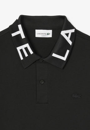 LACOSTE Polo Con Scritta Sul Collo Nero