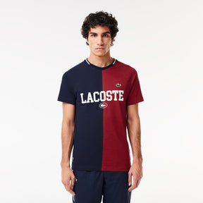 LACOSTE T-Shirt Con Stampa Blu/Rossa