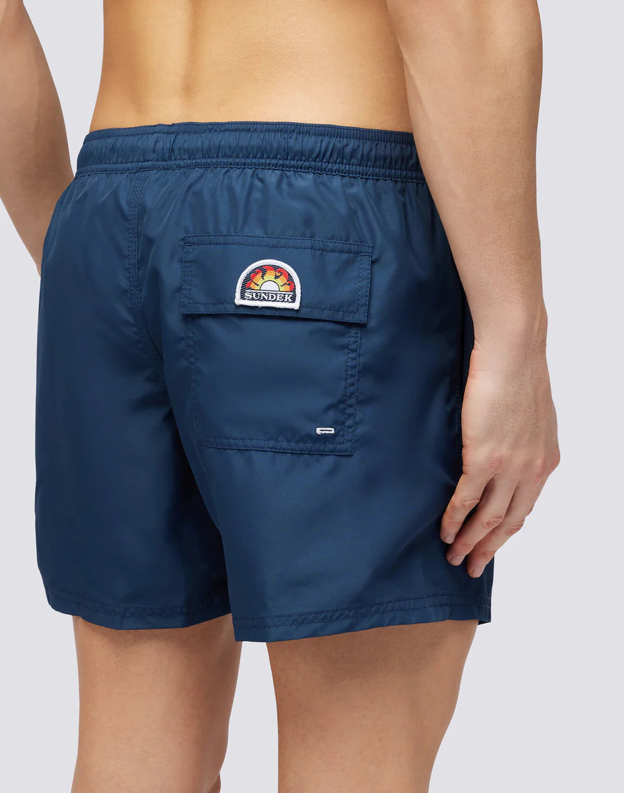 SUNDEK Costume Da Bagno Blu Con Logo Basic