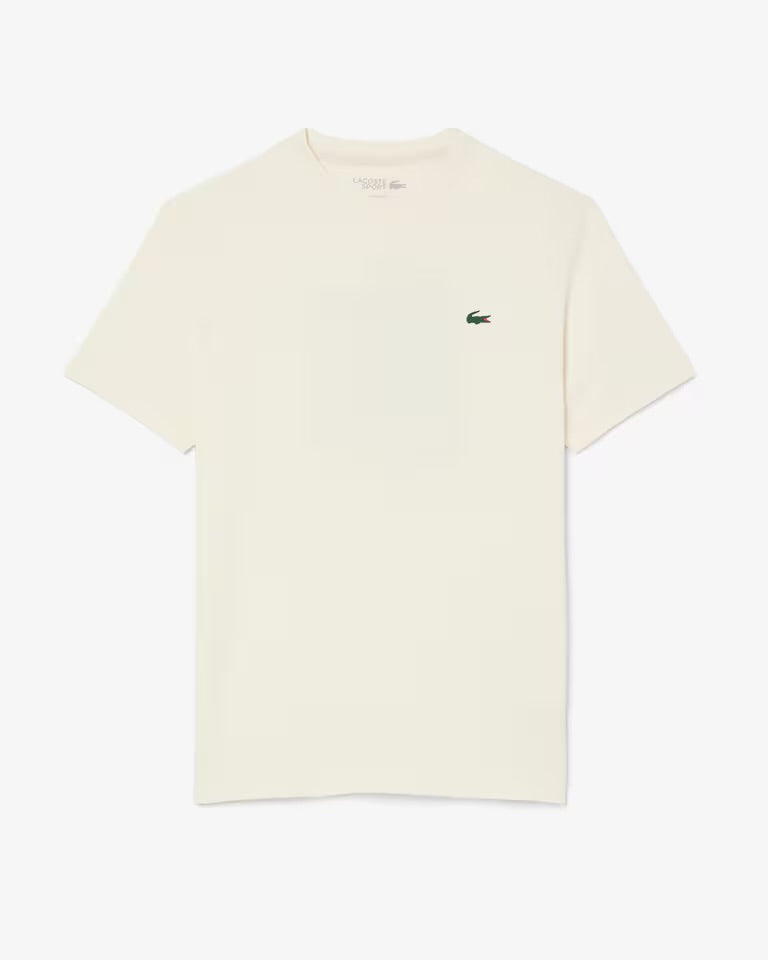 LACOSTE T-Shirt Panna Stampa Retro