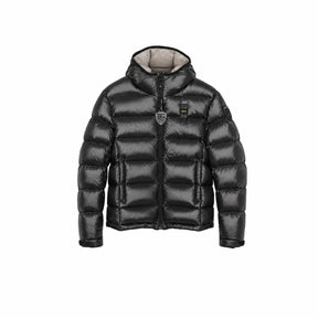 BLAUER Piumino Ansel Junior Con Cappuccio Bambino Nero Interno Beige