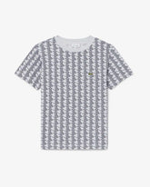 LACOSTE T-Shirt Monogram Bambino/Bambina Basic Grigia/Nera
