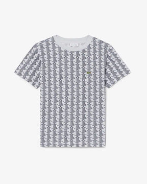 LACOSTE T-Shirt Monogram Bambino/Bambina Basic Grigia/Nera