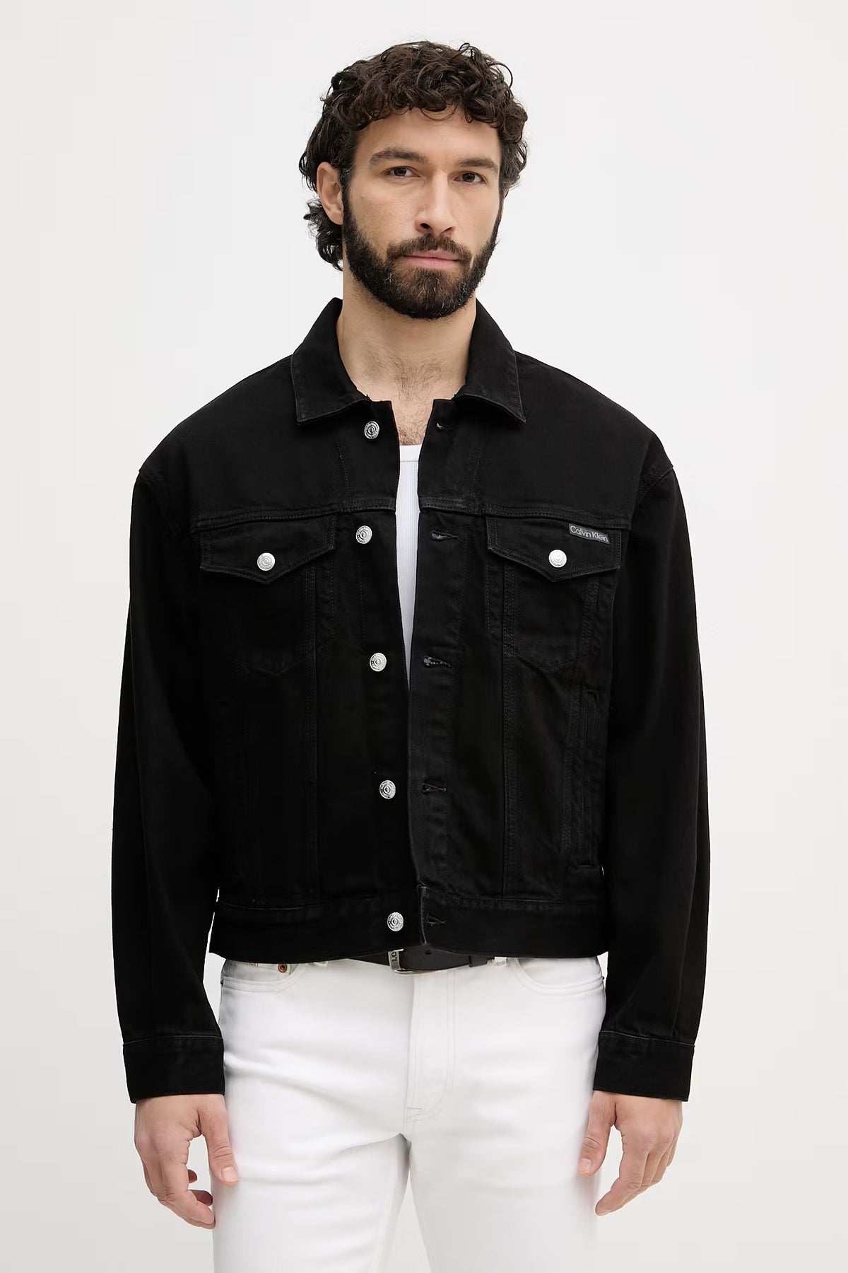 CALVIN KLEIN Giacca Di Jeans Denim Nero