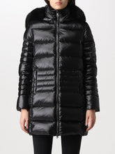 COLMAR DONNA GIUBBOTTO FASCIATO LUNGO CON PELLICCIA NERO