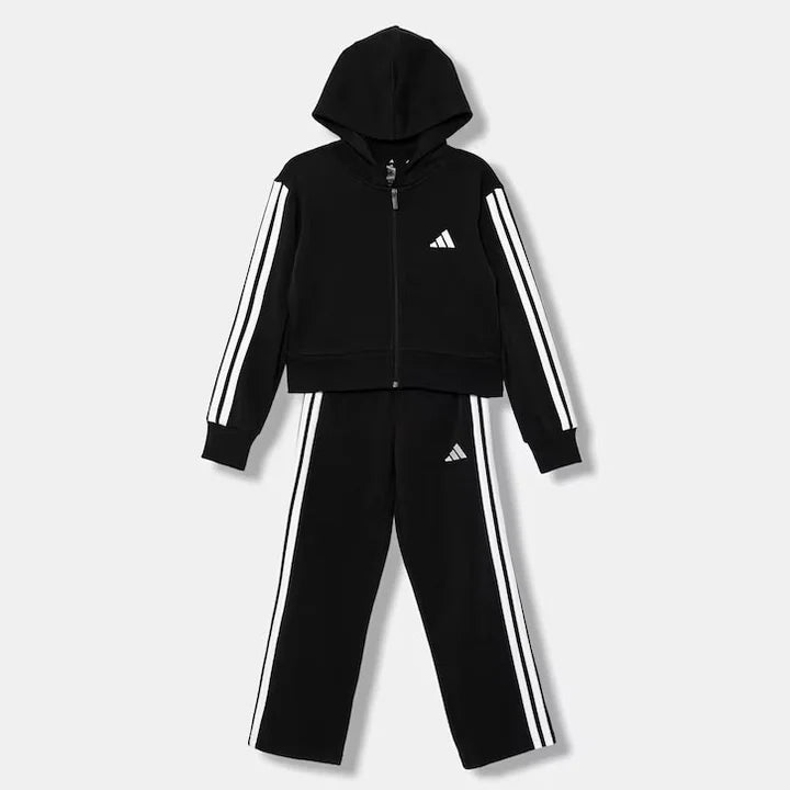 ADIDAS Tuta Completa Con Zip e Cappuccio Bambina Nero