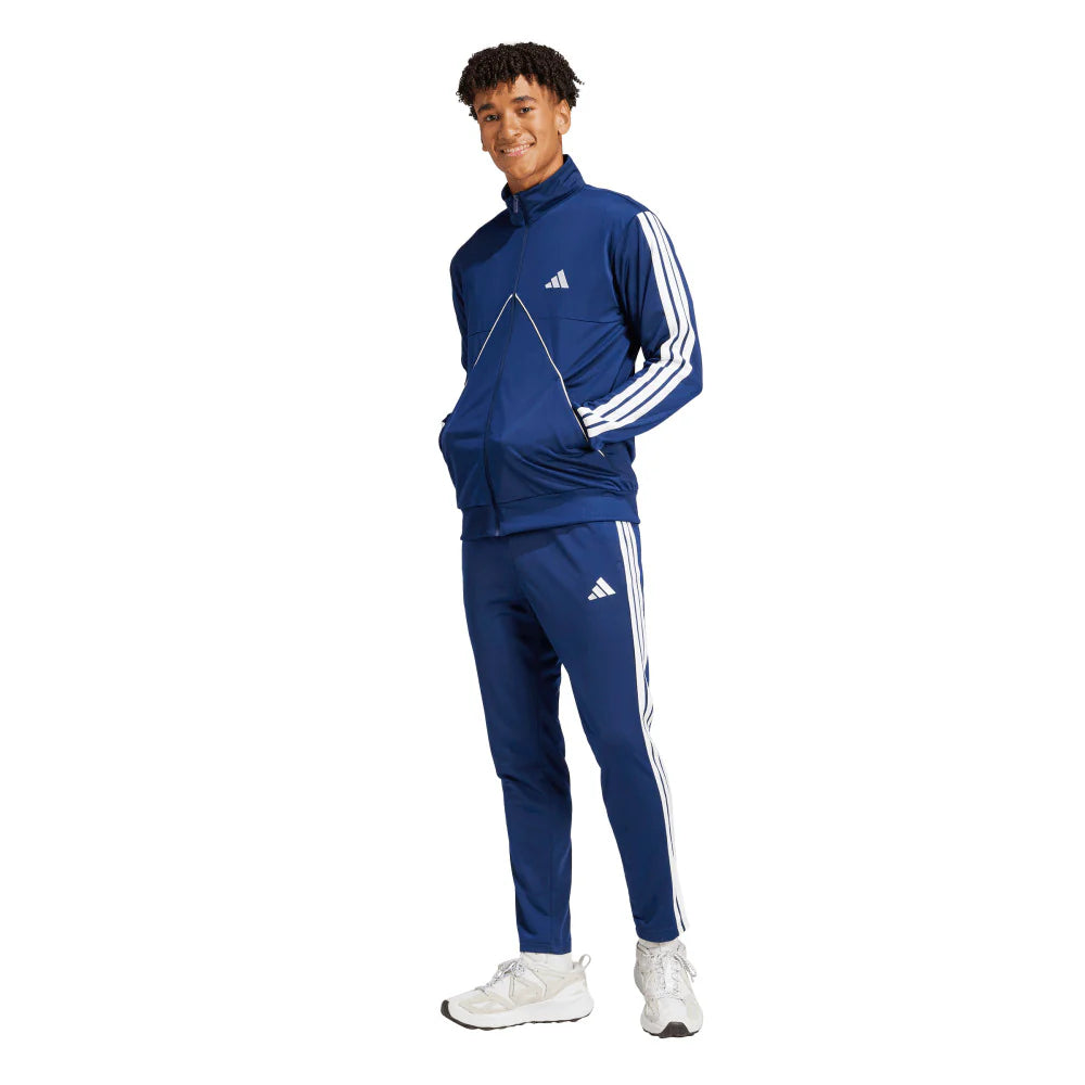 ADIDAS Tuta Acetata Con Zip e Riga Bianca Senza Cappuccio Blu/Bianca 2025/2026