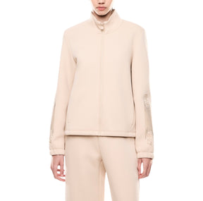 EMPORIO ARMANI DONNA TUTA CON ZIP LOGO SERIES IN MISTO COTONE BEIGE