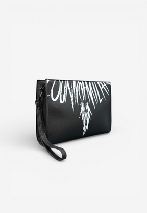 COUNTY OF MILAN MARCELO BURLON Pochette In Ecopelle Con Stampa Bianca Nero