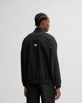 EMPORIO ARMANI Tuta Leggera In Microfibra Con Zip Logo Semplice Nera 25/26