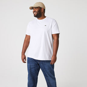 LACOSTE T-Shirt Basic in Cotone Pima Bianca