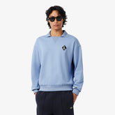 LACOSTE Felpa con collo a polo Con Logo Cucito Azzurra