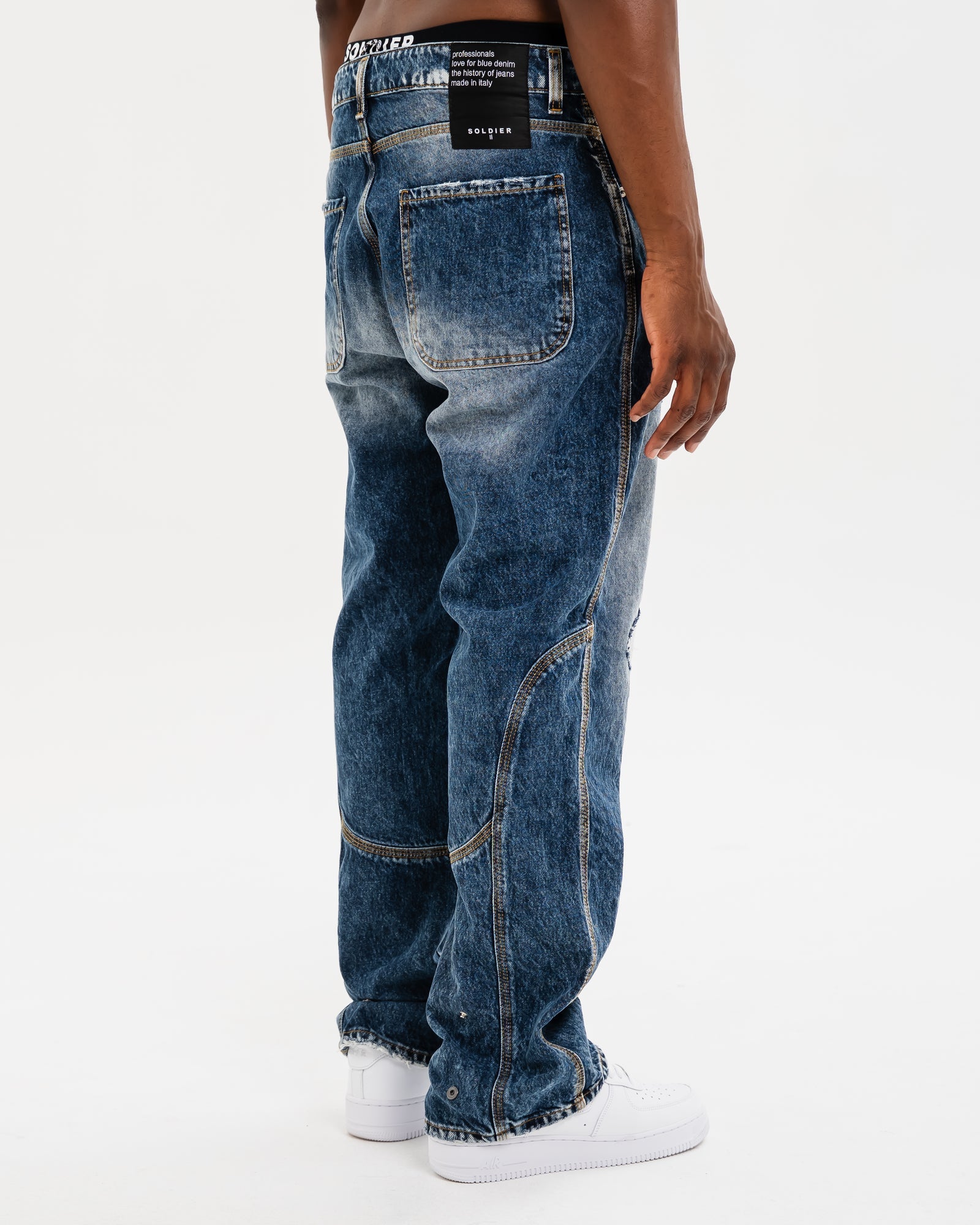 SOLDIER Jeans Baggy Botton Made in Italy Blu