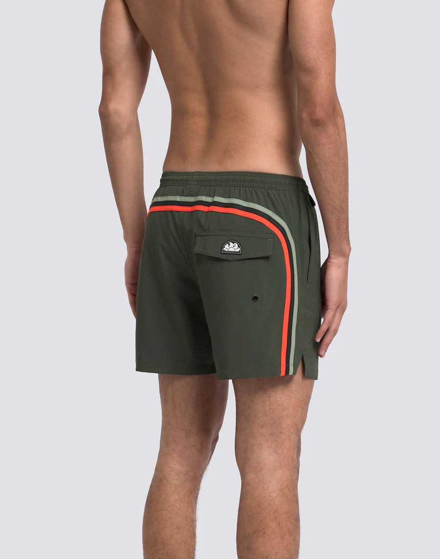 SUNDEK Costume Da Bagno Tessuto Stretch e Custodia Removibile Verde Foresta