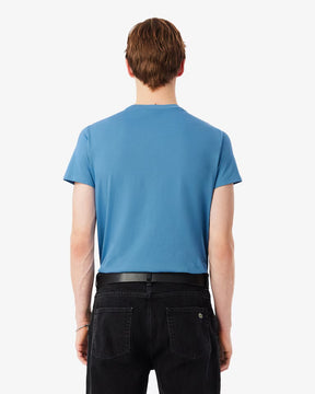 LACOSTE T-Shirt Basic In Cotone Blu Cobalto