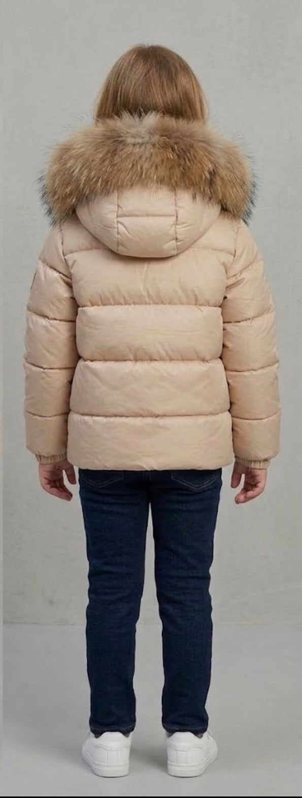 BLAUER Piumino Amory Baby Cappuccio Con Pelliccia Bambina Beige