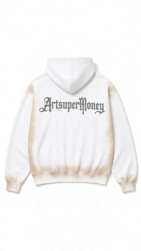 ART SUPER MONEY Felpa CHROMEBIRD Con Cappuccio Bianca