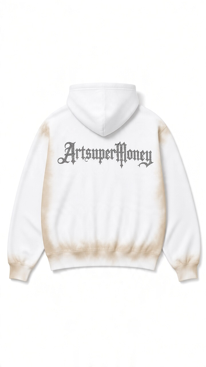 ART SUPER MONEY Felpa CHROMEBIRD Con Cappuccio Bianca