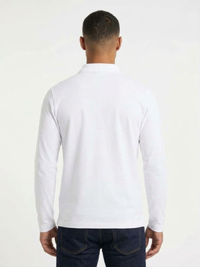 SOLDIER Polo Manica Lunga Logo Sul Petto Bianco