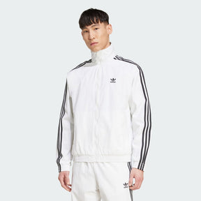 ADIDAS ORIGINALS Tuta In Microfibra Con Zip Senza Cappuccio Con Strisce Laterali Bianca/Nera  25/26
